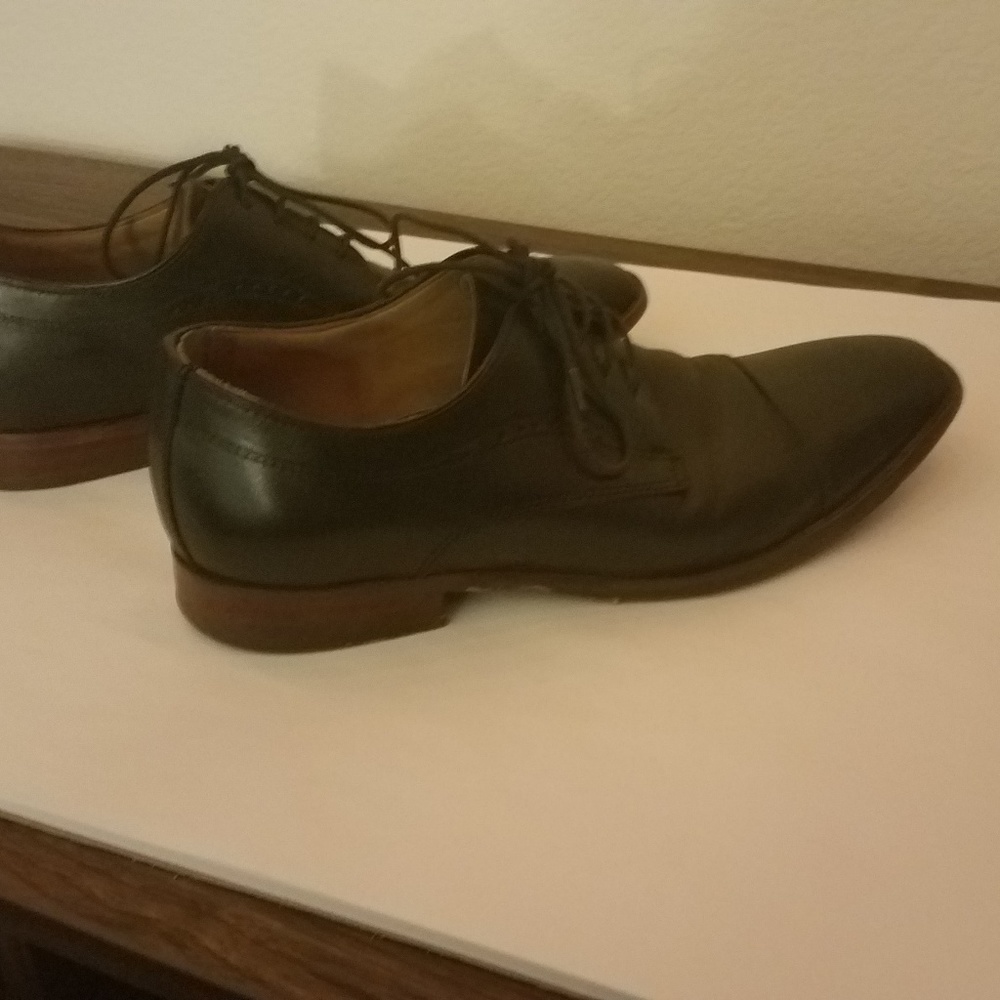 Johnston and murphy black leather dress oxfords